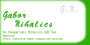 gabor mihalics business card